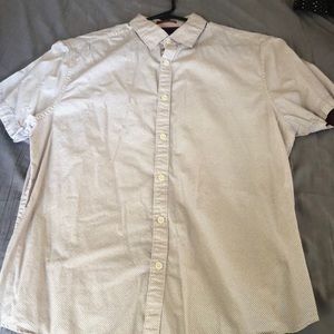 White/ burgundy button up